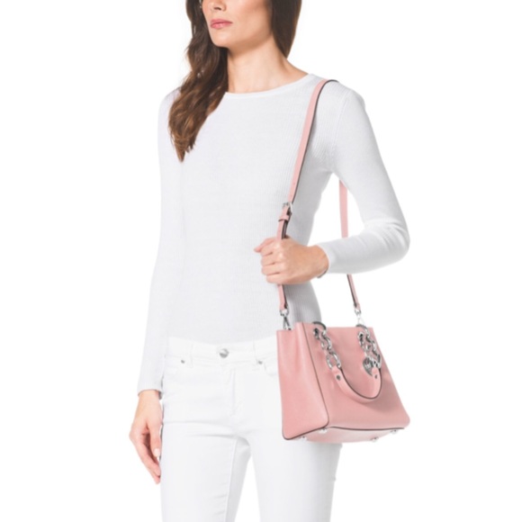 Michael Kors Saffiano Leather Cynthia Satchel - Picture 4 of 16